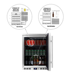 WineCools- KBU55M 24 Inch Under Counter Beer Cooler Drinks Stainless Steel