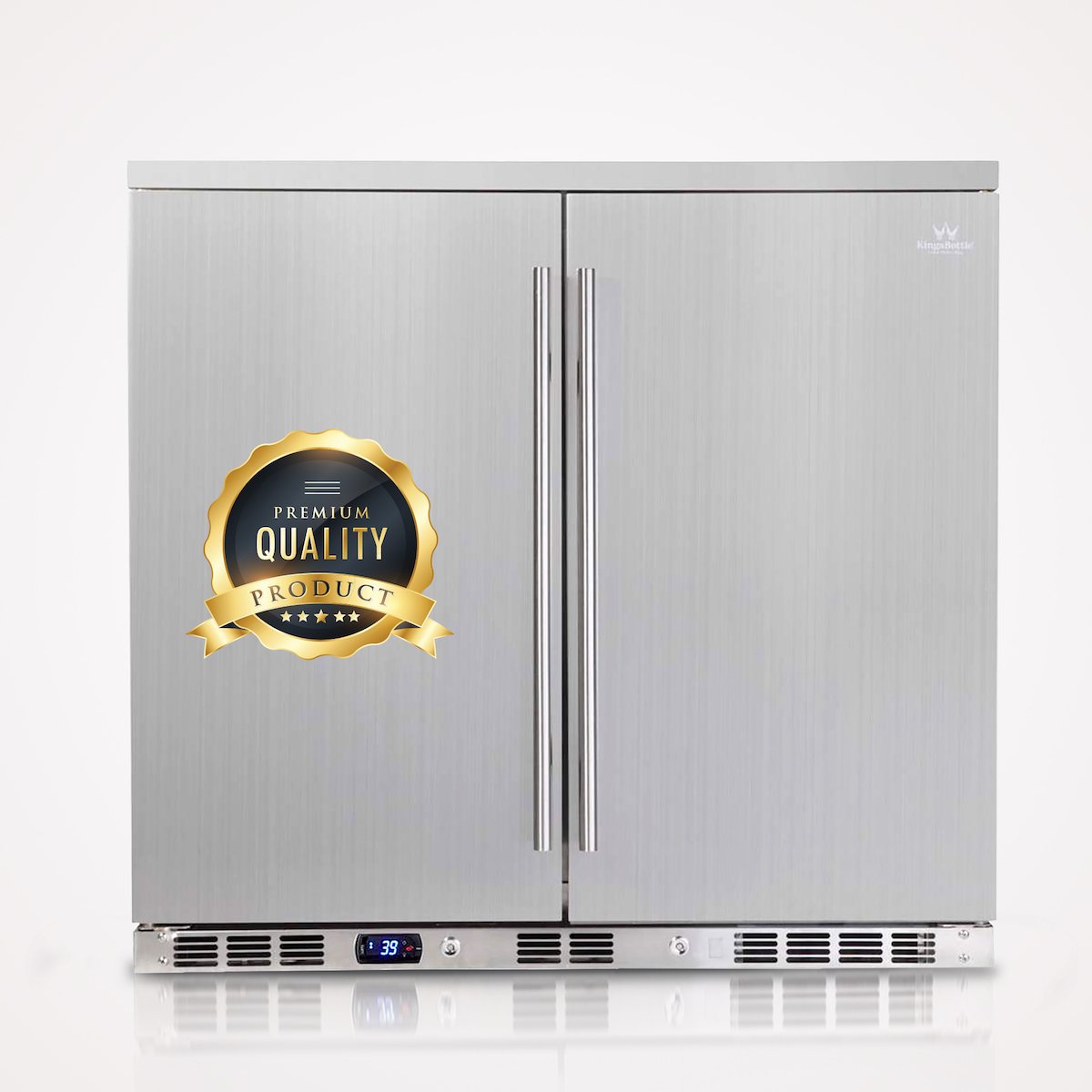 WineCools- KBU56ASD 36 Inch Outdoor Beverage Refrigerator 2 Door For Home