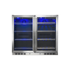 WineCools- KBU28LRX 39 Inch Under Counter Wine And Beer Fridge Combo