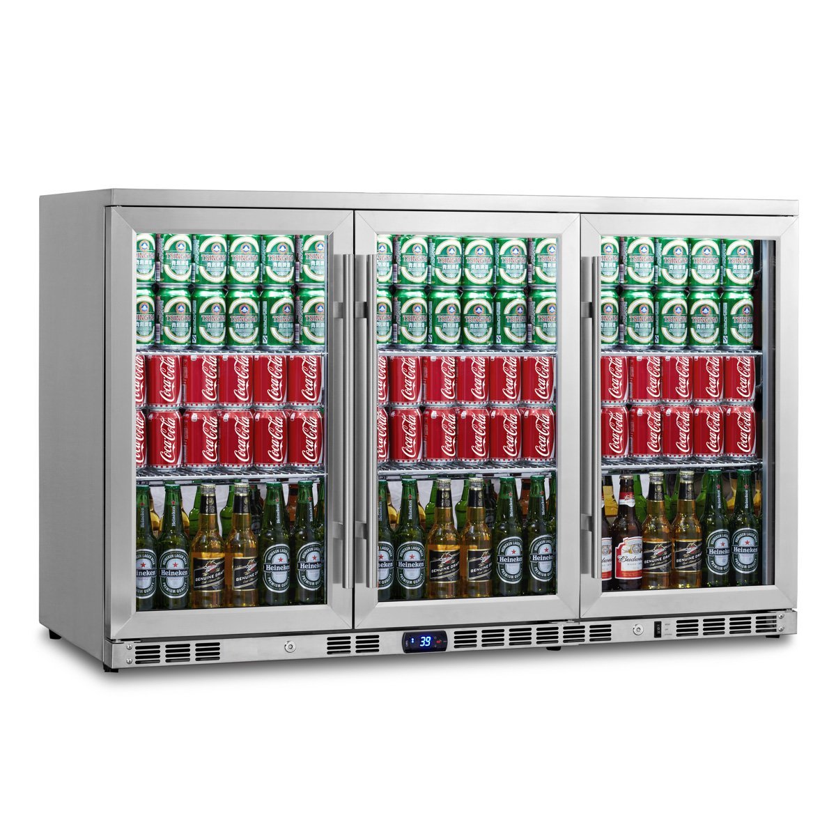 WineCools-  KBU328M 53 Inch Heating Glass 3 Door Large Beverage Refrigerator