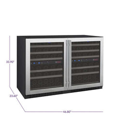 Allavino FlexCount II Tru-Vino 112 Bottle Dual Zone Stainless Steel Wine Fridge 2X-VSWR56-1S20