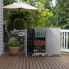 WineCools- KBU56ASD 36 Inch Outdoor Beverage Refrigerator 2 Door For Home